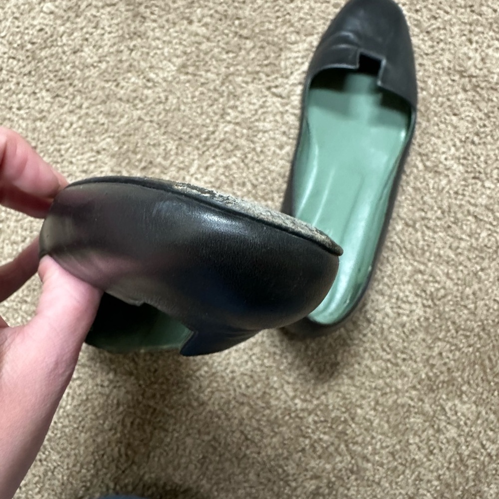 Authentic Hermes Joy Elegant Black Leather Flats - size 10 - Picture 8 of 9